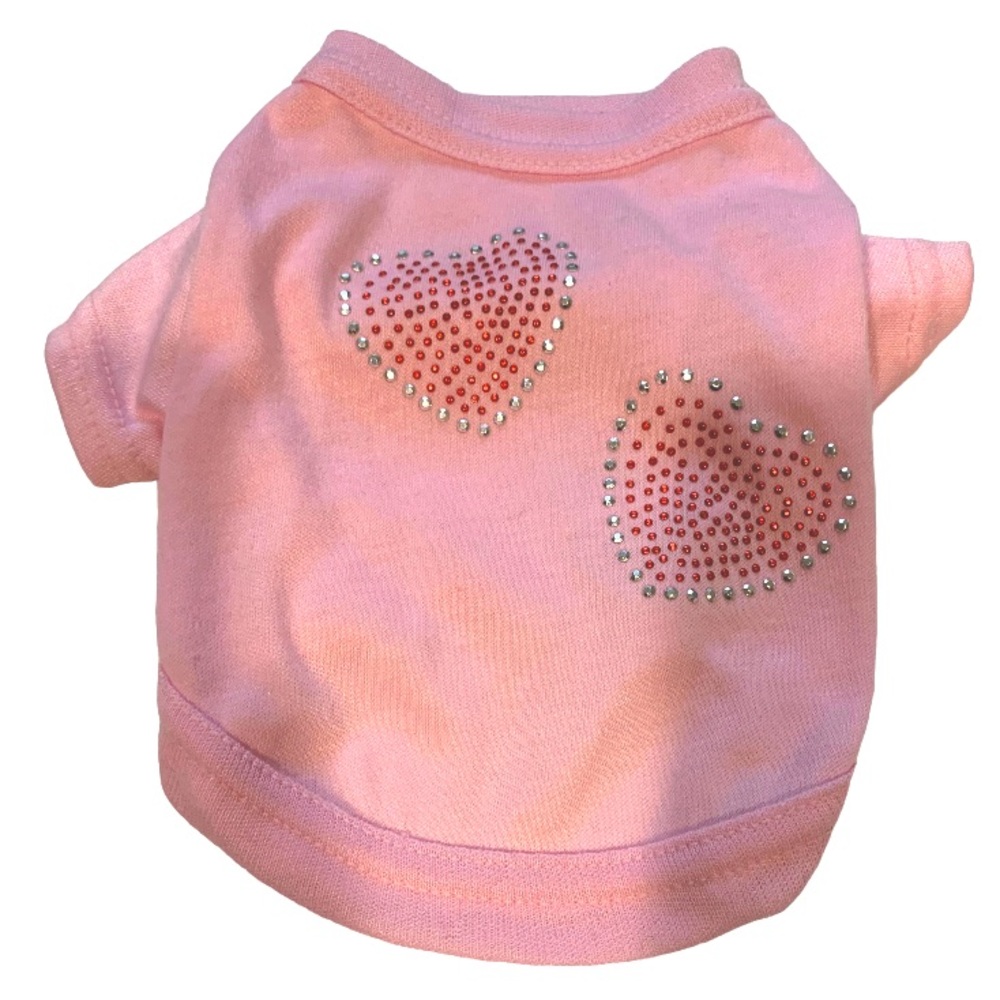 Pet Dog Precious Pre-Owned Pet Dog Pink Female Heart T-Shirt Size Small.